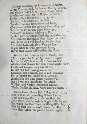 Lot 38 - (Murder of the Earl of Essex) [Robert Ferguson Laurence Braddon, or Hugh Speke]