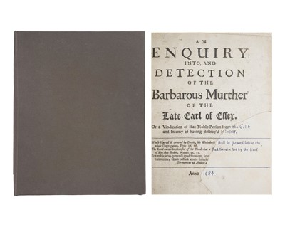 Lot 38 - (Murder of the Earl of Essex) [Robert Ferguson Laurence Braddon, or Hugh Speke]