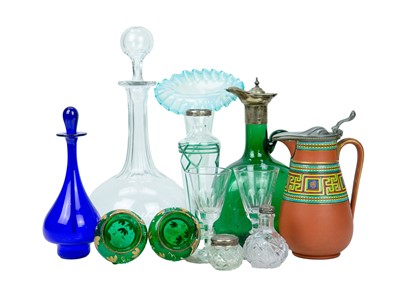 Lot 295 - A Victorian opaline 'Jack in the Pulpit' vase.