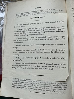 Lot 1428 - "The Sikh Sepoy." A lecture given by Captain G....