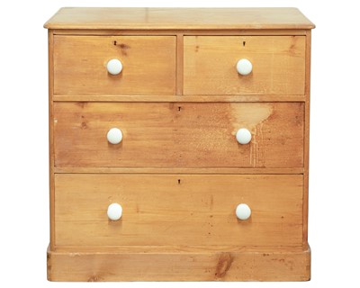 Lot 937 - A Victorian pine chest.