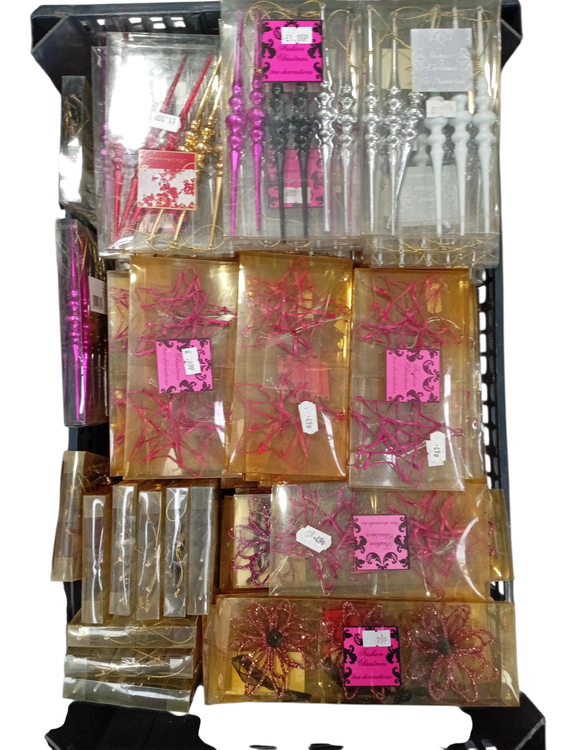 Lot 83 - Two boxes of Christmas decorations and cards.