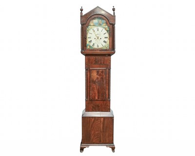 Lot 893 - A 19th century mahogany and crossbanded eight day longcase clock.