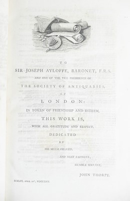 Lot 17 - (Diocese of Rochester) John Thorpe