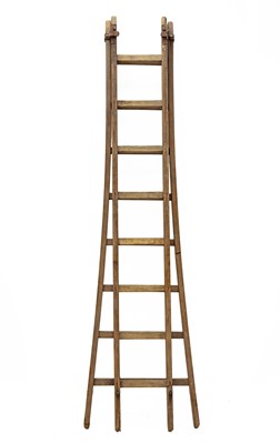 Lot 687 - A pine extending fruit picker's ladder.