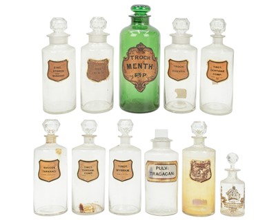 Lot 322 - Eleven apothecary bottles with stoppers.