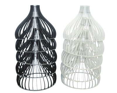 Lot 799 - Ten contemporary caged metal lampshades.