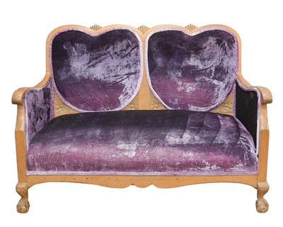 Lot 920 - A walnut framed two seater settee.