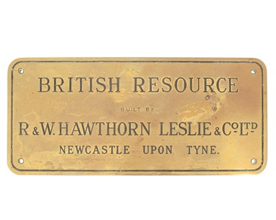 Lot 858 - A brass shipbuilders plate.