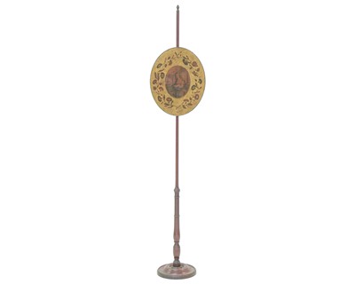 Lot 836 - A 19th century mahogany pole screen.
