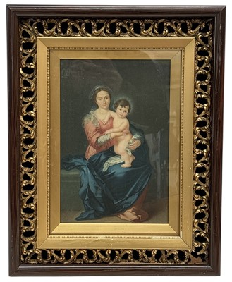 Lot 85 - Virgin and Child, print, in an ornate gilt...