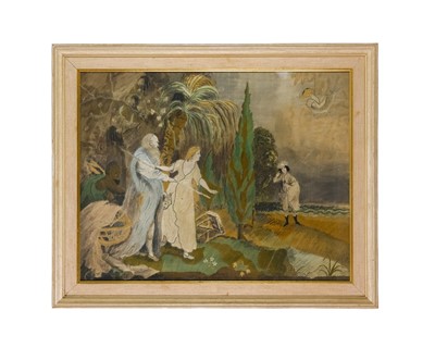Lot 348 - A Georgian style silkwork picture.