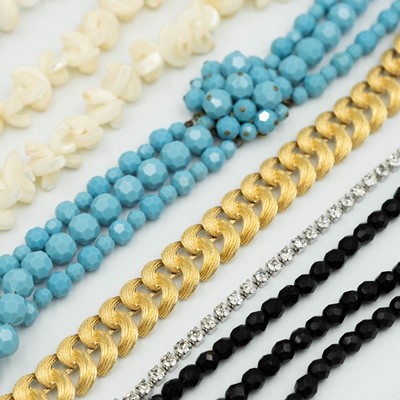 Lot 72 - A collection of costume jewellery beaded necklaces and bracelets.