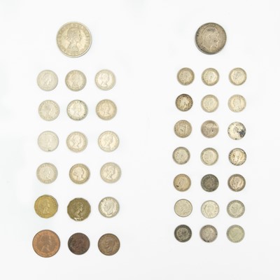 Lot 190 - GB - A selection of pre-1947 silver and .500 silver coinage including a 1910 Britannia florin.