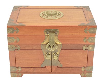 Lot 448 - A Chinese hardwood jewellery cabinet.