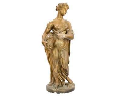 Lot 101 - A gilt plaster sculpture of the Roman goddess Meditrina.