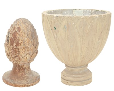 Lot 21 - A carved limewood artichoke finial.
