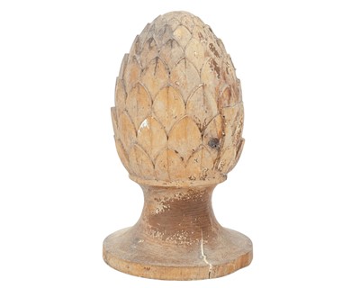 Lot 21 - A carved limewood artichoke finial.