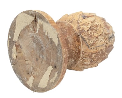 Lot 21 - A carved limewood artichoke finial.