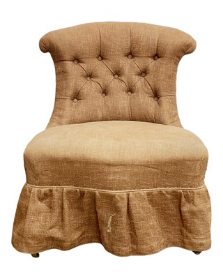 Lot 924 - A Victorian walnut framed nursing chair.