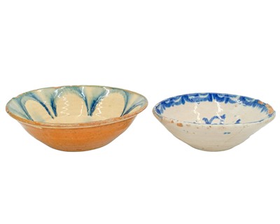 Lot 616 - Two Spanish pottery bowls.