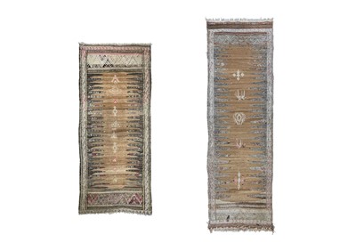 Lot 480 - Two woven Kilim Sofreh runners.