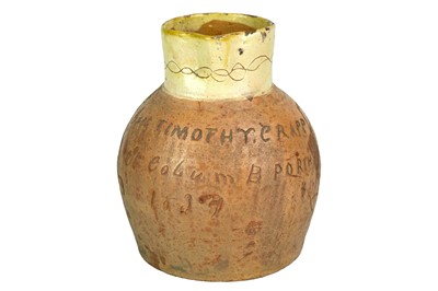 Lot 636 - A West Country documentary pottery jug, probably Barnstaple.