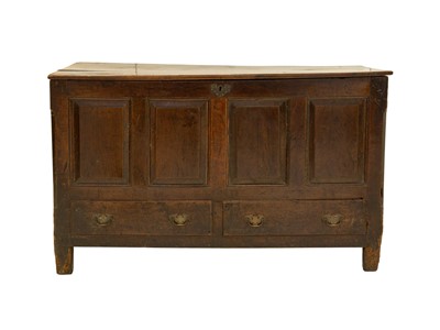 Lot 782 - An oak plank coffer.