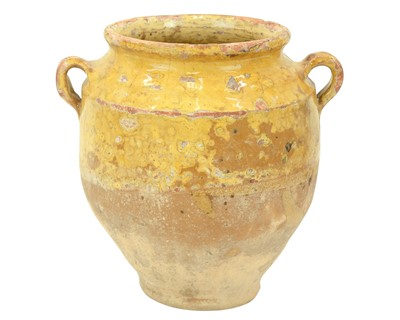 Lot 619 - A French twin handled confit pot.