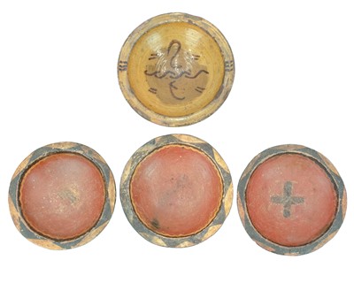 Lot 594 - A glazed conical pottery bowl.