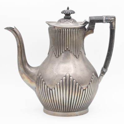 Lot 124 - A Victorian silver baluster coffee pot by Mappin & Webb.