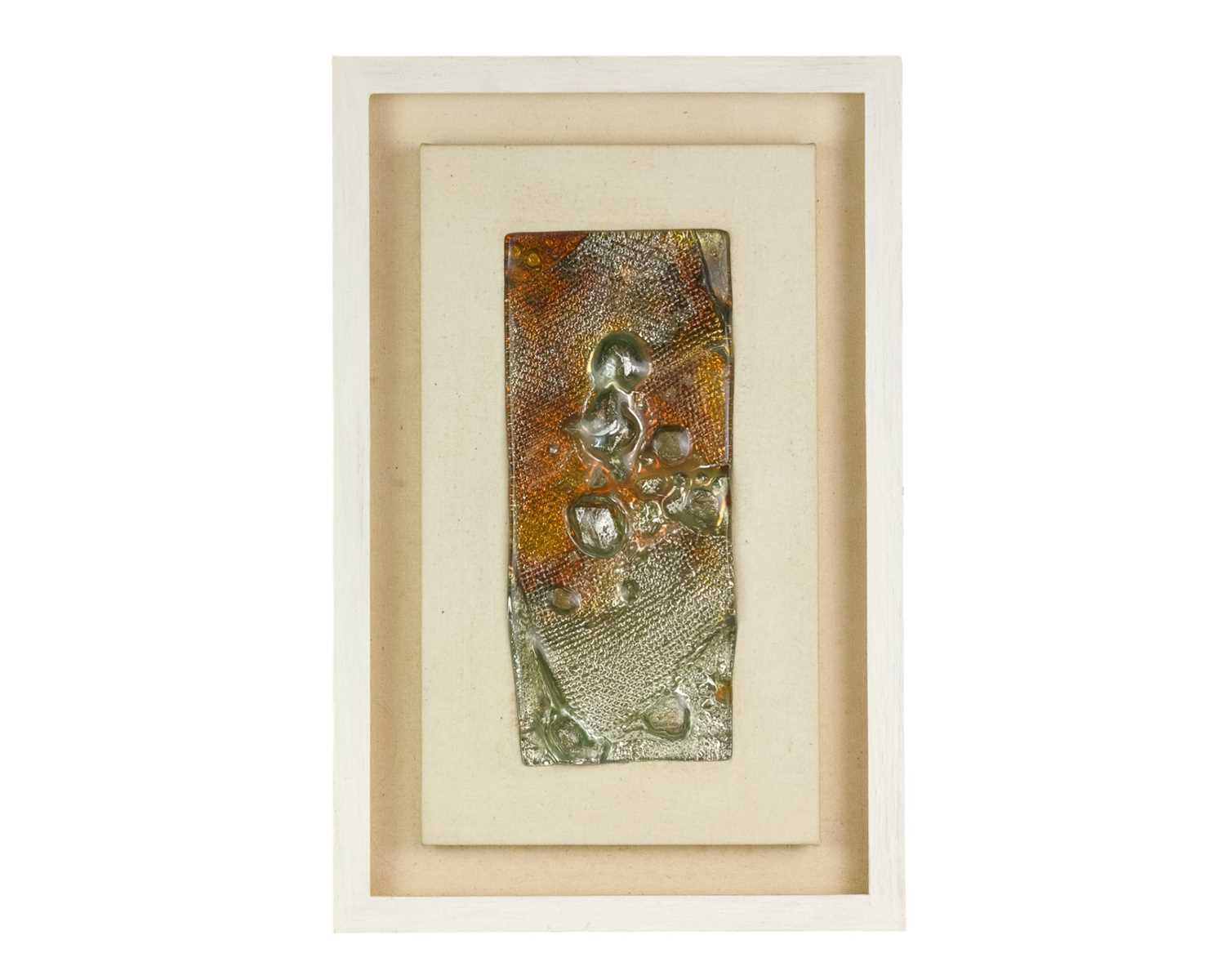 Lot 597 - John Reyntiens, a sculptured glass panel,