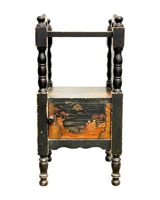 Lot 405 - A Japanese lacquered side cabinet.