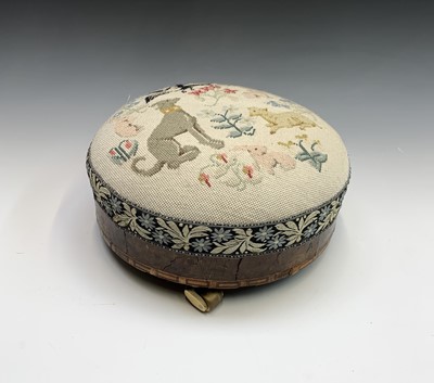 Lot 161 - A Victorian footstool of circular form, the...