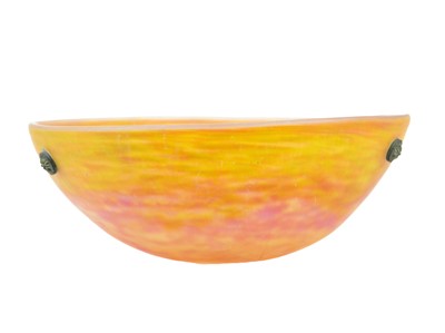Lot 667 - A Daum Art Deco marbled glass plaffonier.