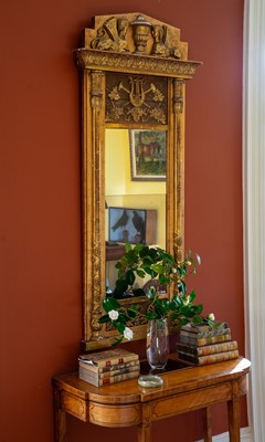 Lot A Nineteenth Century Giltwood and Gesso Swedish Empire Manner Pier Mirror