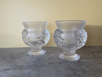 Lot 429 - Pair of Lalique St-Cloud Vases