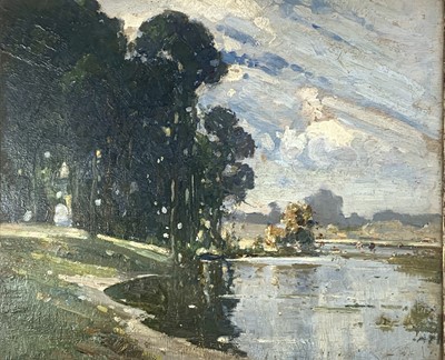 Lot 147 - Fred MILNER (1863-1939) River Oil on panel...