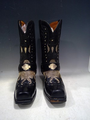 Lot 11 - A Pair of Snakeskin Cowboy Boots. The Boots...