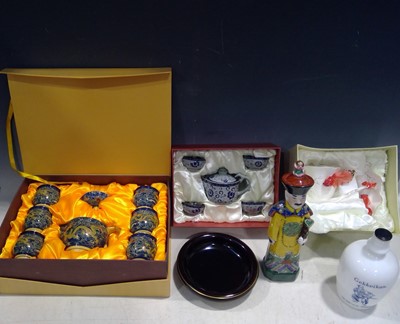 Lot 14 - Two Chinese Boxed Teasets, a Fish Cup and...