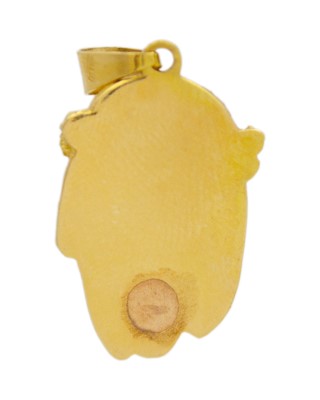 Lot 8 - An 18k heavy pendant, cast in relief as the head of Christ.
