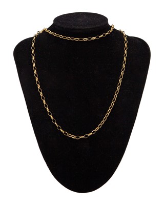 Lot 11 - A 9k belcher-link 32" neck chain.