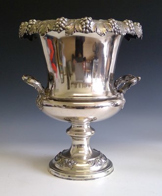 Lot 2201 - A silver plated champagne cooler of campana...