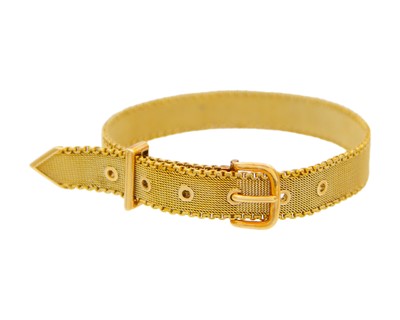 Lot A. E. KÖCHERT - A fine Austrian early 20th-century 14k yellow gold mesh bracelet with buckle clasp.