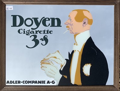 Lot 326 - A 'Doyen Cigarette' advertising mirror,...