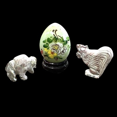 Lot 65 - Two Native American hand-carved figures, the...