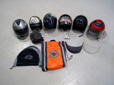 Lot 69 - Six XL Size Motorcycle Crash Helmets. The Red...