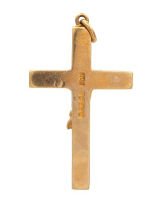 Lot 58 - A 9k hallmarked gold crucifix pendant.