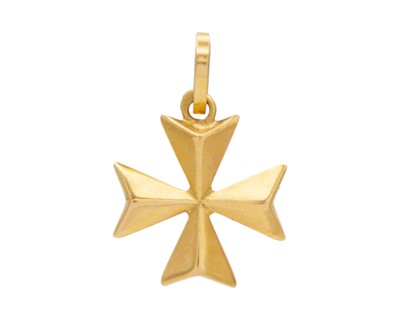 Lot 30 - Two 18k Maltese cross pendants, one is filigree, the other hollow.