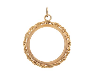 Lot 54 - A 9k pendant frame for a sovereign coin, and a 9k butterfly stick pin.